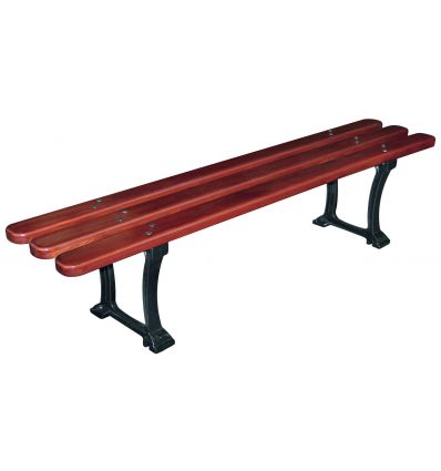 Banquette publique extérieure 3 lames en bois exotique