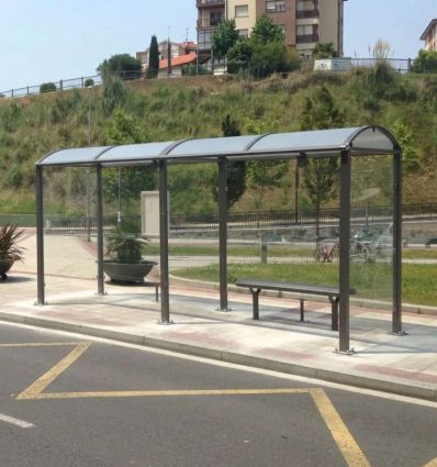 Banquette en acier pour abribus