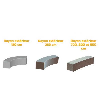 Banquette extérieure courbée en béton