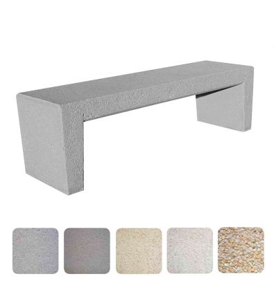 Banquette publique extérieure en béton
