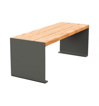 Banquette publique en bois exotique