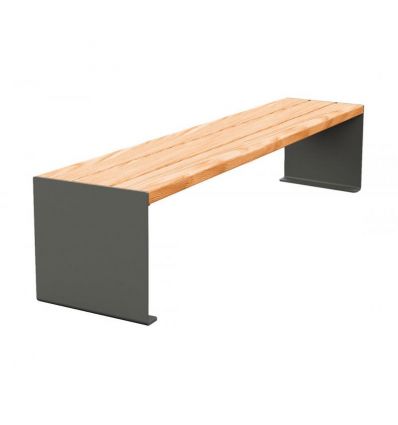 Banquette publique en bois exotique