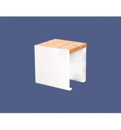 Banquette publique en bois exotique