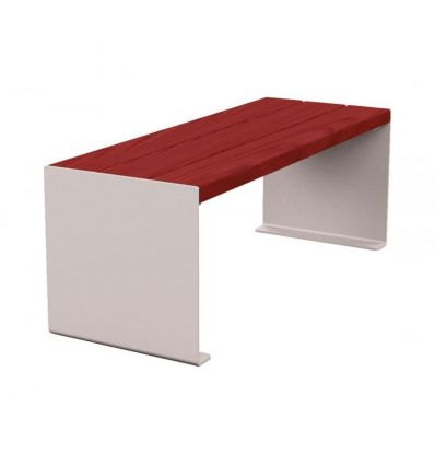 Banquette publique en bois exotique