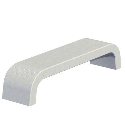 Banquette urbaine arrondie en béton