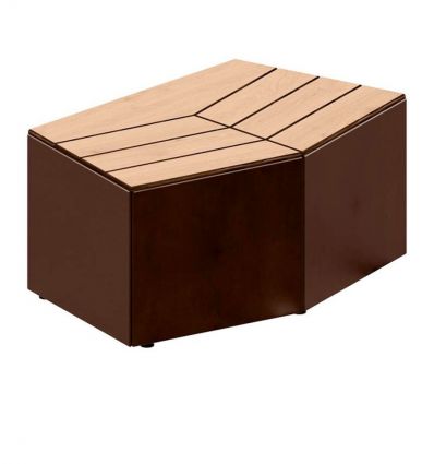 Banquette jardinière urbaine en stratifié compact modulable