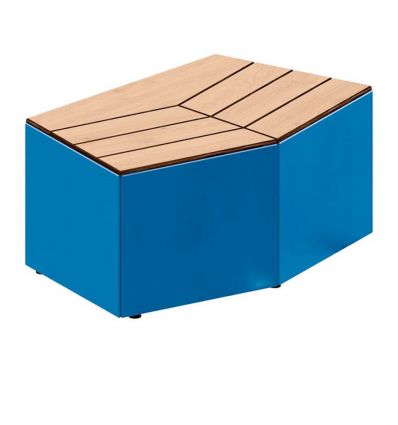 Banquette jardinière urbaine en stratifié compact modulable