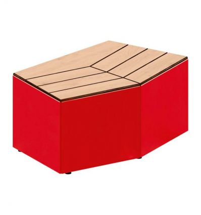 Banquette jardinière urbaine en stratifié compact modulable