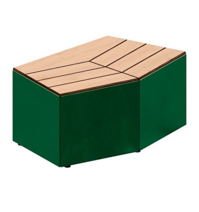 Banquette jardinière urbaine en stratifié compact modulable