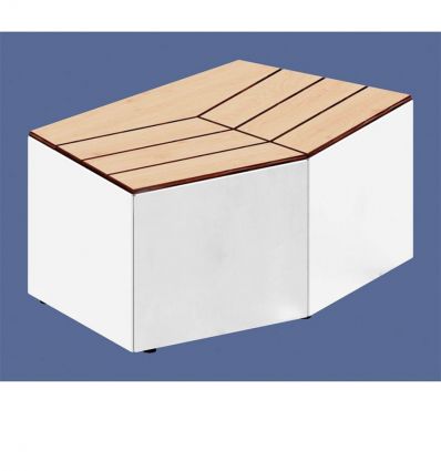 Banquette jardinière urbaine en stratifié compact modulable