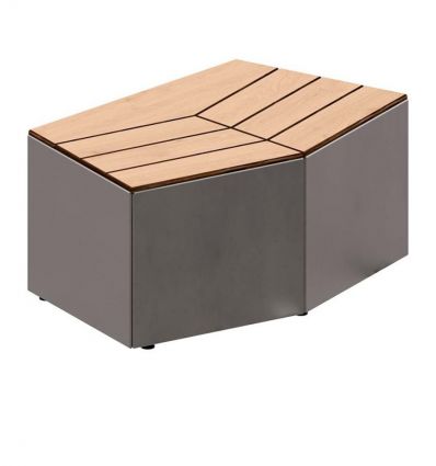 Banquette jardinière urbaine en stratifié compact modulable