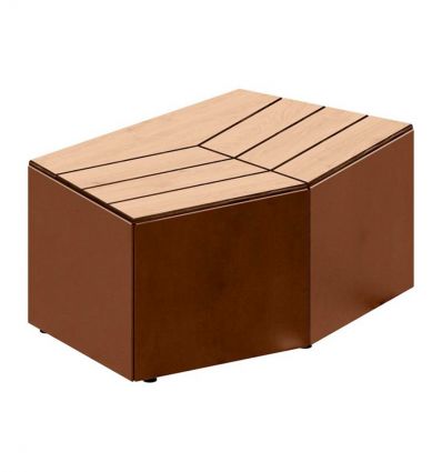 Banquette jardinière urbaine en stratifié compact modulable