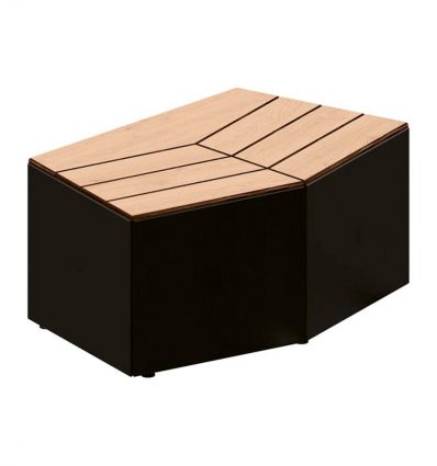 Banquette jardinière urbaine en stratifié compact modulable