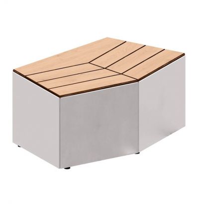 Banquette jardinière urbaine en stratifié compact modulable