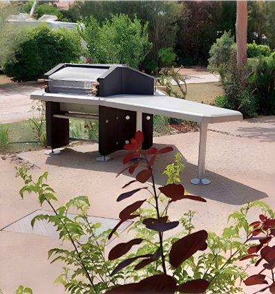Barbecue urbain 2 à 4 foyers avec mobilier