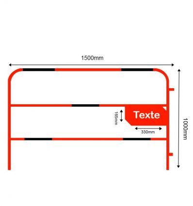Barrière de Chantier diamètre 25 mm personnalisable