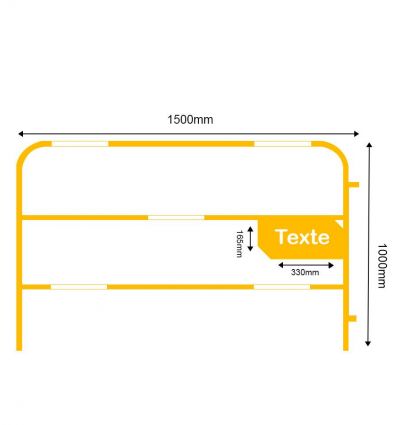 Barrière de Chantier diamètre 25 mm personnalisable