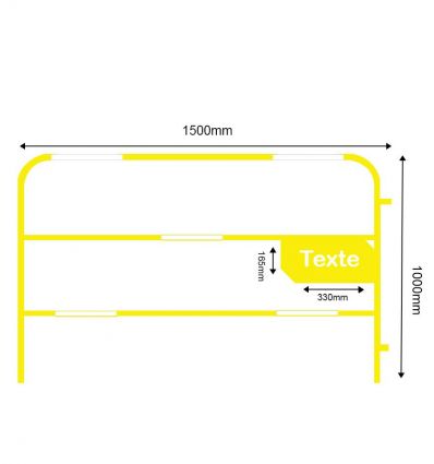 Barrière de Chantier diamètre 25 mm personnalisable