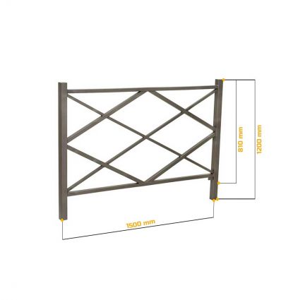 Barrière de ville losange L.1500 mm
