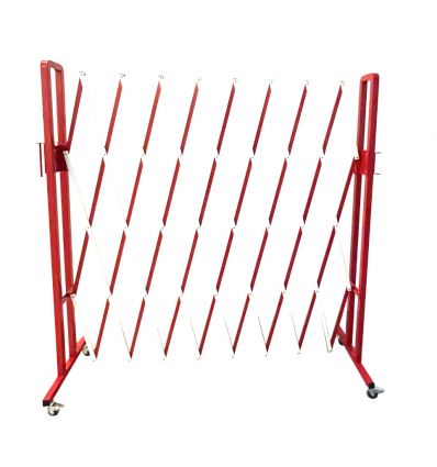 Barrière en acier extensible à roulettes