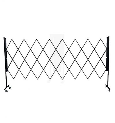 Barrière en acier extensible à roulettes