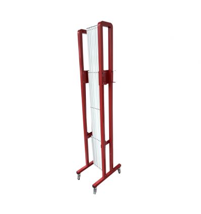 Barrière en acier extensible à roulettes