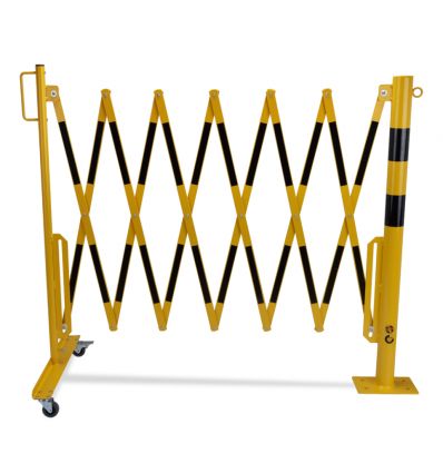 Barrière extensible industrielle avec poteau fixe