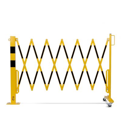 Barrière extensible industrielle avec poteau fixe