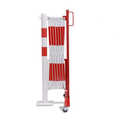 Barrière extensible industrielle avec poteau fixe