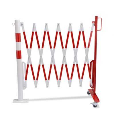 Barrière extensible industrielle avec poteau fixe