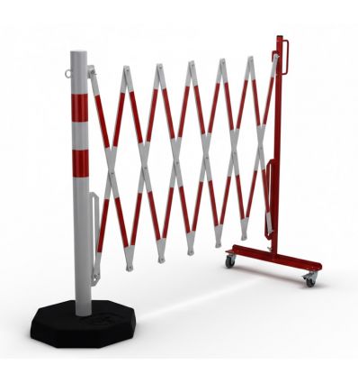 Barrière extensible industrielle avec poteau mobile