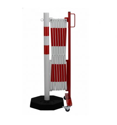 Barrière extensible industrielle avec poteau mobile