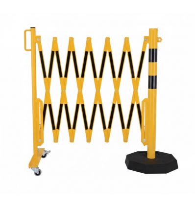 Barrière extensible industrielle avec poteau mobile
