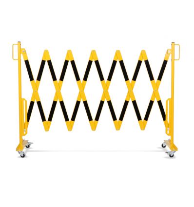 Barrière extensible industrielle sur roulettes