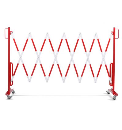 Barrière extensible industrielle sur roulettes