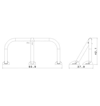 Barrière parking en acier verrouillable par serrure