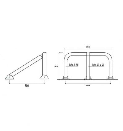 Barrière parking en acier verrouillable par serrure