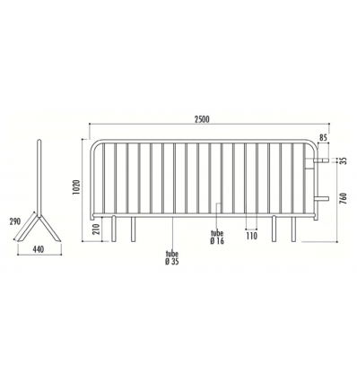 Barrière Vauban 2,5 m
