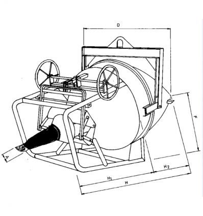 Benne à béton à tuyau couchée cylindro conique