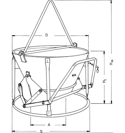 Benne à béton surbaissée vidage central