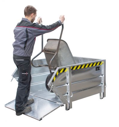 Benne de chantier à gravats 1000 L