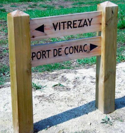 Bi-mât de signalisation en bois à graver