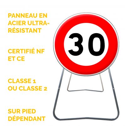 BK14 - Panneau de Chantier de Limitation de Vitesse à 30 km/h