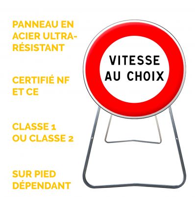 BK14 - Panneau de Chantier de Limitation de Vitesse avec Vitesse Personnalisable