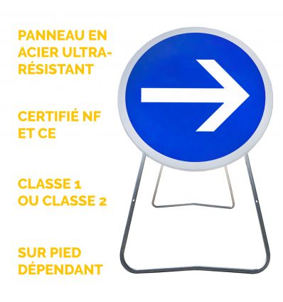 BK21-1 - Panneau de Chantier Obligation de Tourner à Droite