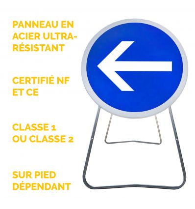 BK21-2 - Panneau de Chantier Obligation de Tourner à Gauche