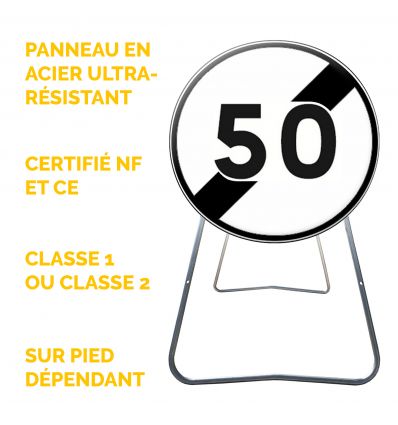 BK33 - Panneau de Chantier Fin de Limitation de Vitesse