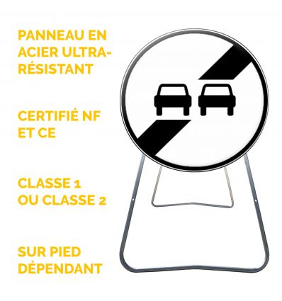 BK34 - Panneau de Chantier de Fin d'Interdiction de Dépassement
