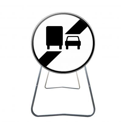 BK34A - Panneau de Chantier Fin d'Interdiction de Dépassement pour Camions