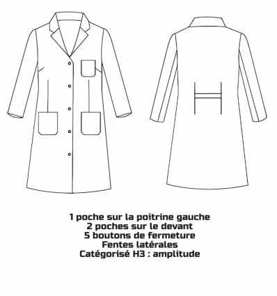 Blouse blanche médicale femme manche longue